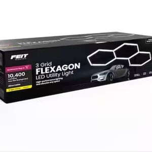 Feit Electric 2.5ft Integrated LED 3-Grid Flexagon White Strip Light  Fixture